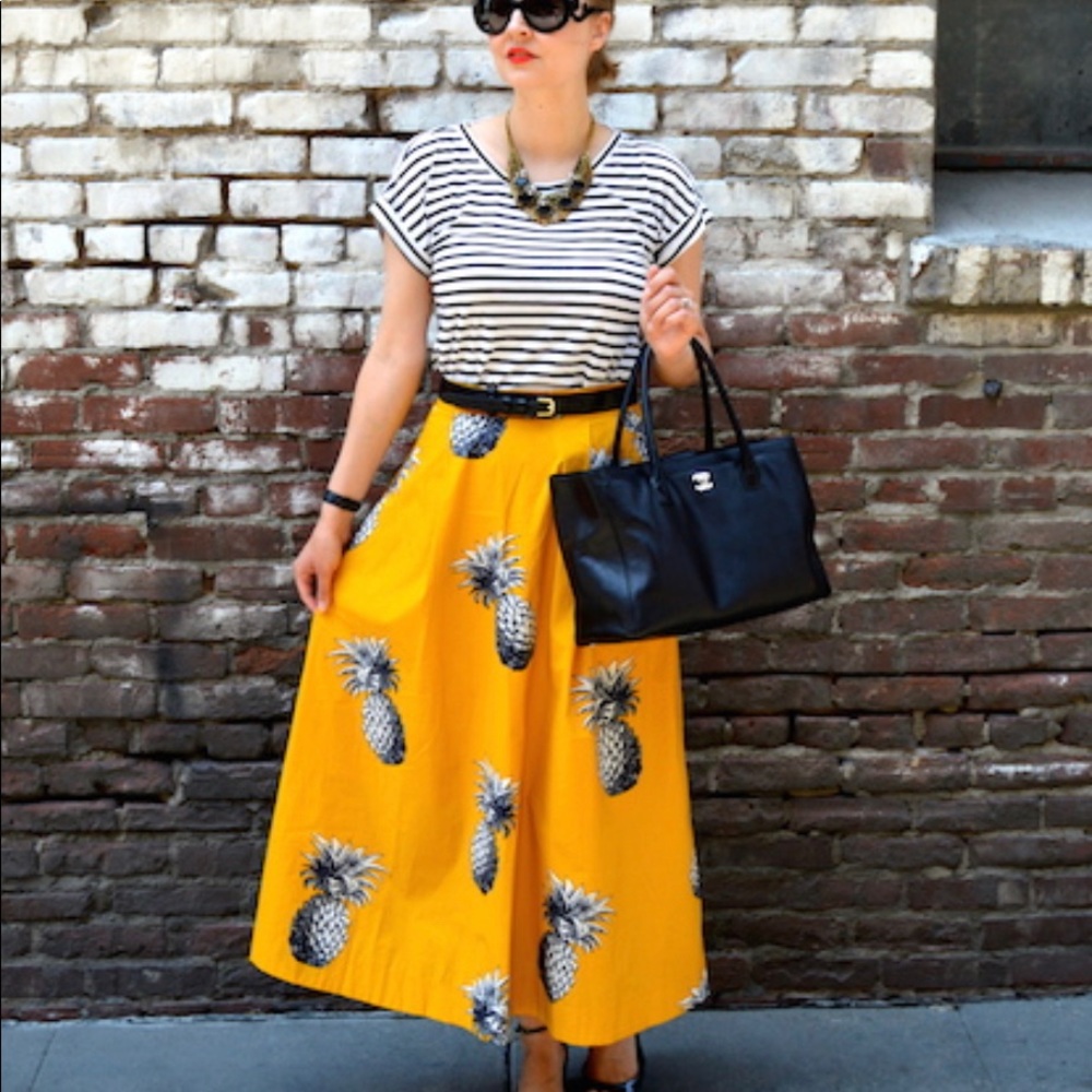 Ann Taylor // Yellow Pineapple Skirt